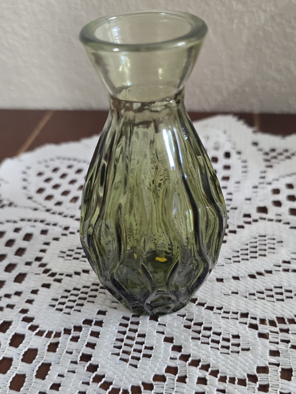 Green Glass Bud Vase -